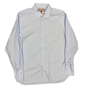 Thomas Pink London Dress Shirt French Cuffs Blue Cotton Classic 18.5 XXL